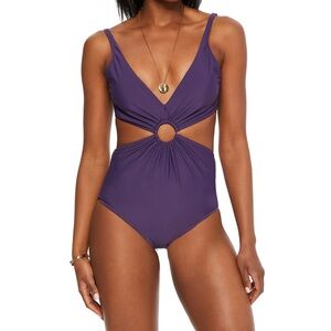 Bar III Deep Purple Ring Monokini One-Piece Swimsuit